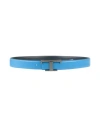 Tod's Woman Belt Light Blue Size 39.5 Leather In Blue