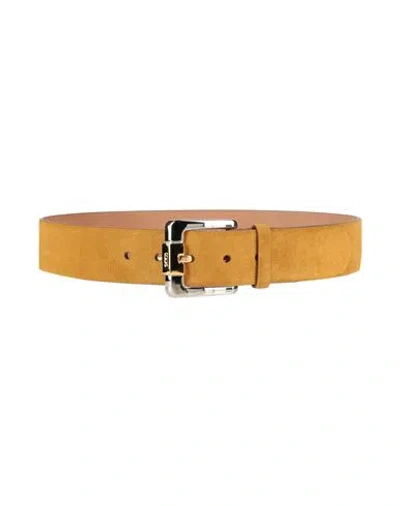 Tod's Woman Belt Marigold Size 34 Leather In Yellow