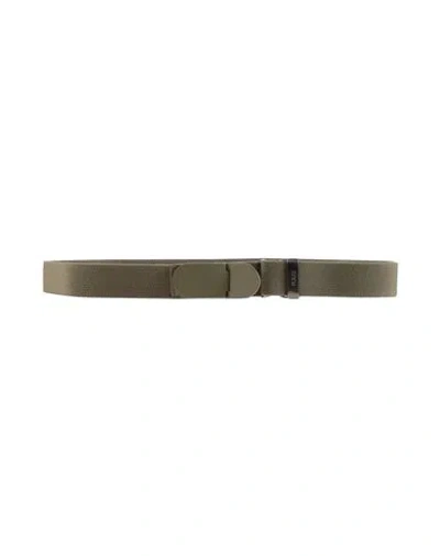 Tod's Woman Belt Military Green Size 39.5 Elastic Fibres, Leather