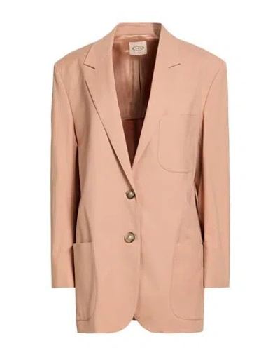 Tod's Woman Blazer Blush Size 12 Cotton, Elastane In Pink