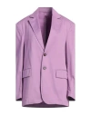 Tod's Woman Blazer Mauve Size 6 Cotton, Elastane In Purple