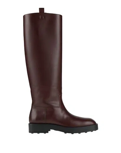 Tod's Woman Boot Burgundy Size 8 Leather