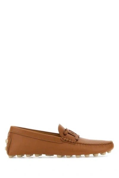 Tod's Caramel Leather Loafers In Brown
