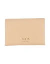 Tod's Woman Cardholder Beige Size - Leather In Sand