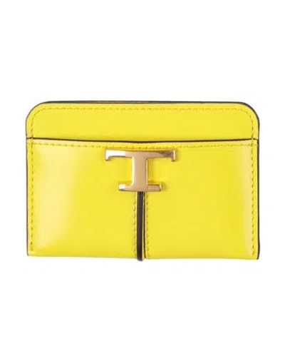 Tod's Woman Cardholder Yellow Size - Leather