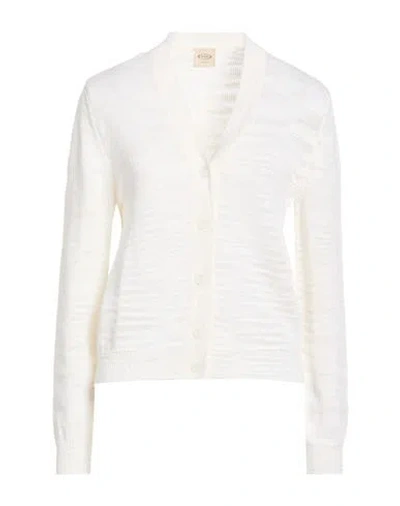 Tod's Woman Cardigan Ivory Size Xs Linen, Polyester In Multi