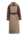 TOD'S TOD'S WOMAN COAT BROWN SIZE 4 COTTON, POLYESTER, POLYAMIDE, VIRGIN WOOL, LAMBSKIN