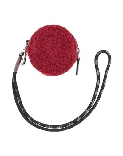 Tod's Woman Coin Purse Burgundy Size - Textile Fibers, Leather In Red