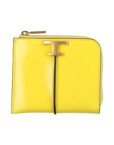 Tod's Woman Coin Purse Yellow Size - Leather