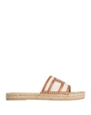 Tod's Kate Sandals In Canvas And Leather In Beige