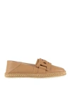 Tod's Leather Chain Espadrilles In Nude