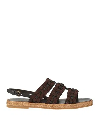 Tod's Woman Espadrilles Dark Brown Size 7.5 Leather