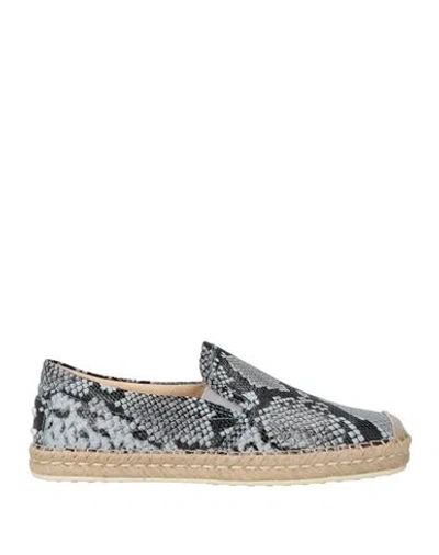 Tod's Woman Espadrilles Grey Size 6.5 Leather In Gray