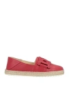 Tod's Woman Espadrilles Red Size 7.5 Soft Leather