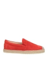 Tod's Woman Espadrilles Red Size 8 Leather In Red