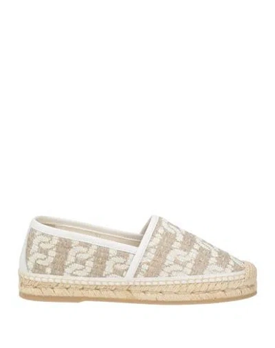 TOD'S TOD'S WOMAN ESPADRILLES SAND SIZE 8 NATURAL RAFFIA, LEATHER