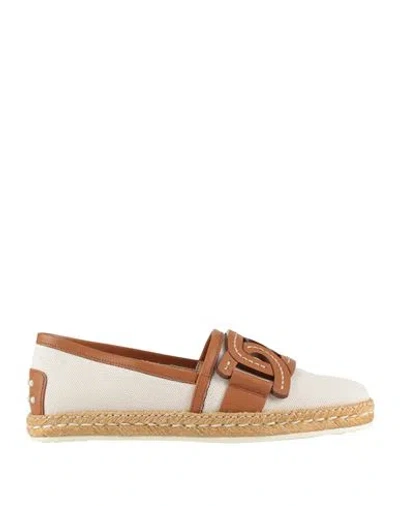 Tod's Woman Espadrilles Tan Size 6.5 Leather, Textile Fibers