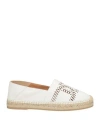 Tod's Woman Espadrilles White Size 6 Leather In White