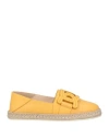 Tod's Woman Espadrilles Yellow Size 8 Soft Leather In Yellow