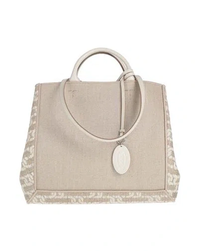 Tod's Woman Handbag Beige Size - Textile Fibers, Leather In Sand