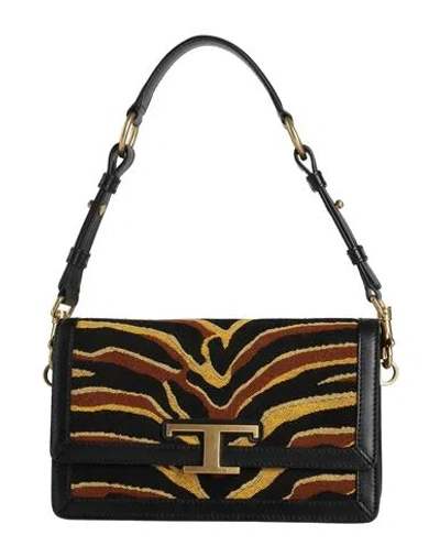 Tod's Woman Handbag Black Size - Textile Fibers, Leather