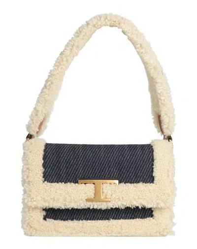 Tod's Woman Handbag Blue Size - Textile Fibers, Shearling