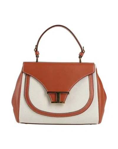 Tod's Woman Handbag Brown Size - Cotton, Soft Leather
