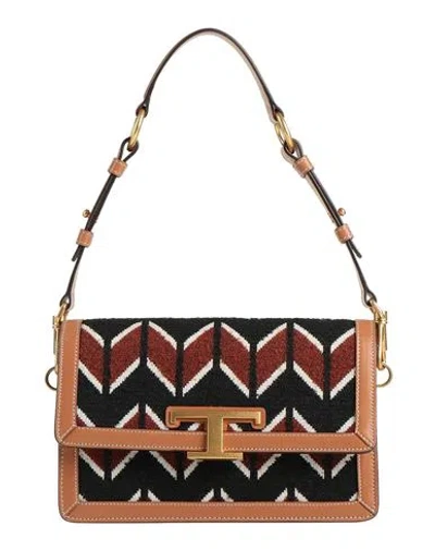 Tod's Woman Handbag Camel Size - Leather, Textile Fibers In Sand