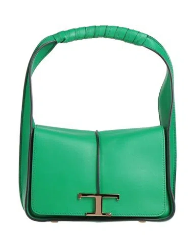 Tod's Woman Handbag Green Size - Calfskin In Gray