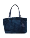Tod's Woman Handbag Navy Size - Shearling, Leather In Blue