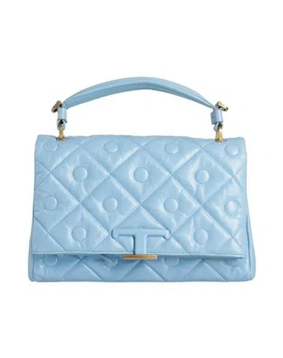 Tod's Woman Handbag Sky Blue Size - Calfskin