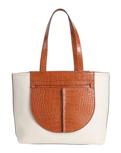 Tod's Woman Handbag Tan Size - Soft Leather, Textile Fibers In Brown
