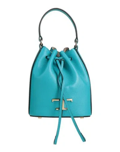 Tod's Woman Handbag Turquoise Size - Leather In Blue