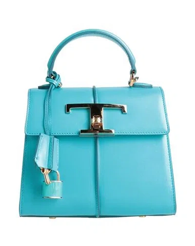Tod's Woman Handbag Turquoise Size - Leather In Blue