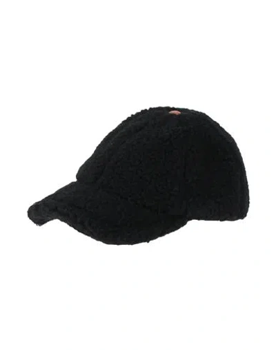 Tod's Woman Hat Black Size Onesize Wool, Cotton, Calfskin