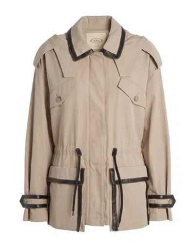 Tod's Woman Jacket Beige Size 0 Polyester, Cotton In Yellow