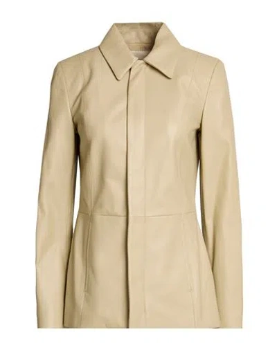 Tod's Woman Jacket Beige Size 4 Ovine Leather In Gold