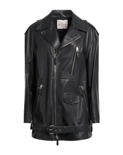 Tod's Woman Jacket Black Size 6 Calfskin