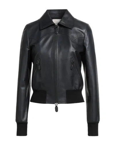 Tod's Woman Jacket Black Size 6 Leather, Cotton, Polyamide, Elastane
