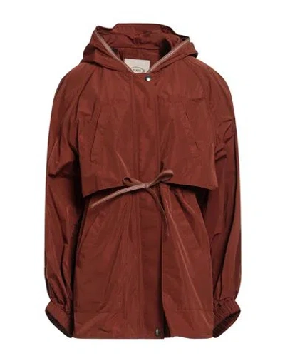 Tod's Woman Jacket Tan Size 4 Polyamide, Viscose, Cow Leather In Orange