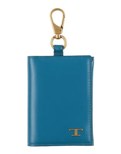 Tod's Woman Key Ring Azure Size - Leather In Blue