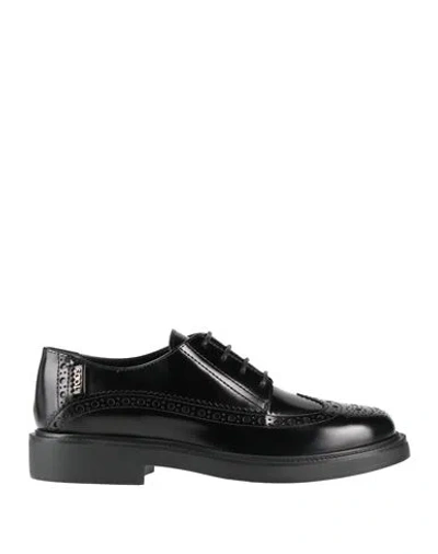 Tod's Woman Lace-up Shoes Black Size 7 Leather