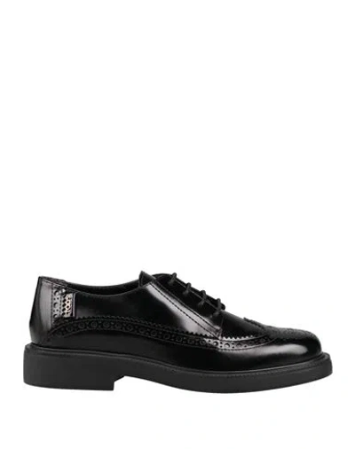 Tod's Woman Lace-up Shoes Black Size 7 Leather
