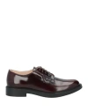 Tod's Woman Lace-up Shoes Burgundy Size 8 Leather