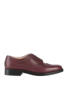 Tod's Woman Lace-up Shoes Burgundy Size 8 Leather In Red