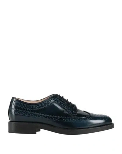 Tod's Woman Lace-up Shoes Midnight Blue Size 8 Leather