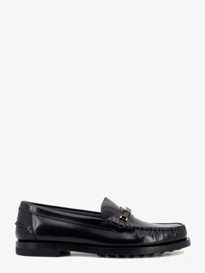 Tod's 10mm Logo Leather Chain Loafers In Black