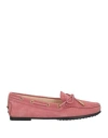 Tod's Woman Loafers Antique Rose Size 4 Leather In Pink