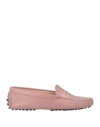 Tod's Woman Loafers Antique Rose Size 7.5 Leather In Pink