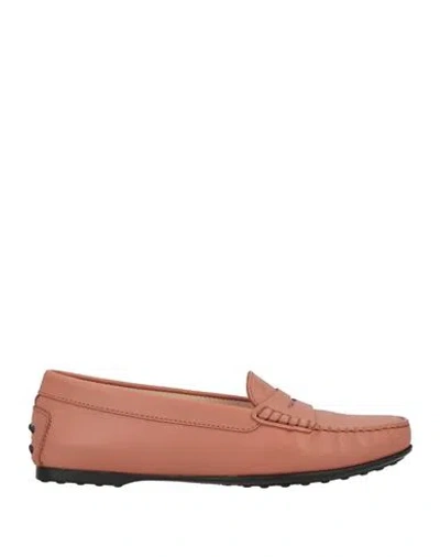 Tod's Woman Loafers Antique Rose Size 8 Soft Leather In Pink